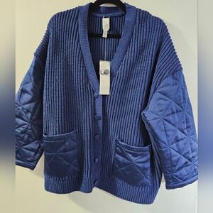 Wynne Collection Quilted Sleeve Cardigan Jacket